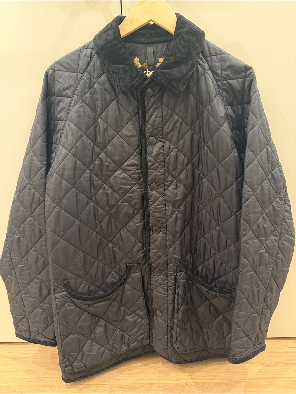 Barbour Men's Quilted Cord Collar Jacket - Black